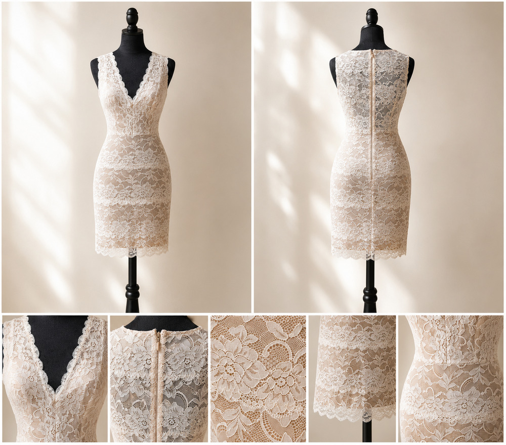 Guess XS Nude Lace Sheath Dress Cocktail Wedding Guest Romantic Chic Coquette